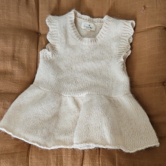 Konges Slojd Wool Cozy Cream Knit Vest for Kids - Picture 1 of 9